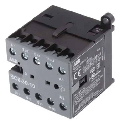 ABB BC6-30-10 B Contactor, 24 V dc Coil, 3-Pole, 9 A, 4 kW, 3NO, 690 V ac - GJL1213001R0101 - BC6-30-10 product image