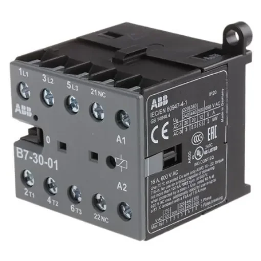 ABB B7 B Contactor, 230 V ac Coil, 3-Pole, 9 A, 5.5 kW, 3NO, 690 V ac - B7-30-01-80 product image