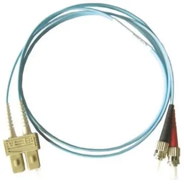 Molex Premise Networks ST to SC Duplex Multi Mode OM3 Fibre Optic Cable, 50/125µm, Aqua, 2m - 91.19.372.00200 product image
