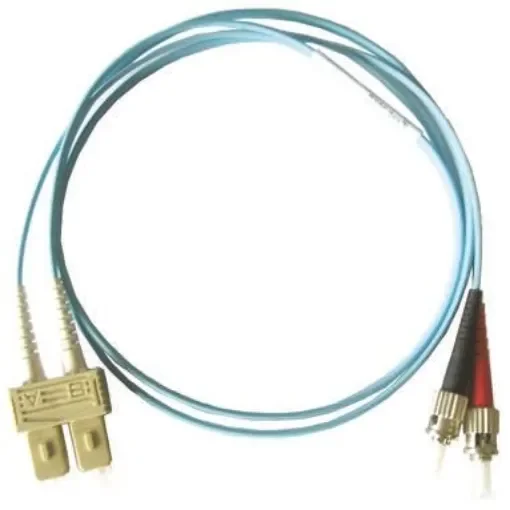 Molex Premise Networks ST to SC Duplex Multi Mode OM3 Fibre Optic Cable, 50/125µm, Aqua, 2m - 91.19.372.00200 product image
