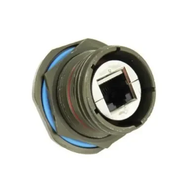 Amphenol Socapex RJFTV Series Female RJ45 Connector, Jam Nut, Cat5e Straight 1 Port 8 -Way - RJFTV71G product image