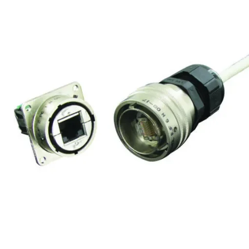 Amphenol Socapex RJF Series Female RJ45 Connector, Jam Nut, Cat5e Straight 1 Port 8 -Way - RJF71B product image