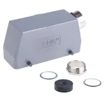 EPIC H-B Heavy Duty Power Connector Hood, 108 Contacts, PG21 Thread, Side Entry - 10113000+12954500 product image