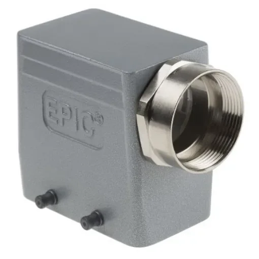 EPIC H-BE Heavy Duty Power Connector Hood, 10 Contacts, PG29 Thread, Side Entry - 12954600+70052600 product image