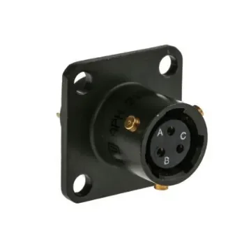Amphenol Limited, 62GB 3 Way Box Mount MIL Spec Circular Connector ReceptacleOlive, Socket Contacts,Shell Size 8, - 62GB-12E08-33SN product image