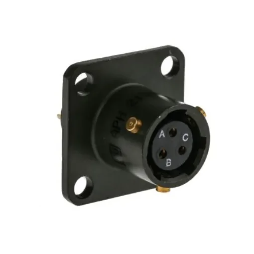 Amphenol Limited, 62GB 3 Way Box Mount MIL Spec Circular Connector ReceptacleOlive, Socket Contacts,Shell Size 8, - 62GB-12E08-33SN product image