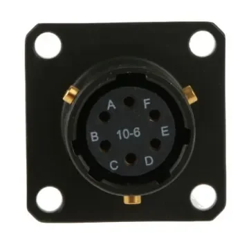 Amphenol Limited, 62GB 6 Way Box Mount MIL Spec Circular Connector ReceptacleOlive, Socket Contacts,Shell Size 10, - 62GB-12E10-06SN product image