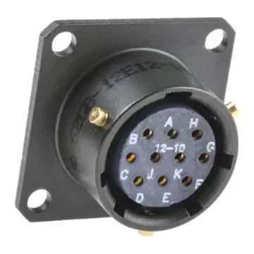 Amphenol Limited, 62GB 10 Way Box Mount MIL Spec Circular Connector ReceptacleOlive, Socket Contacts,Shell Size 12, - 62GB-12E12-10SN product image