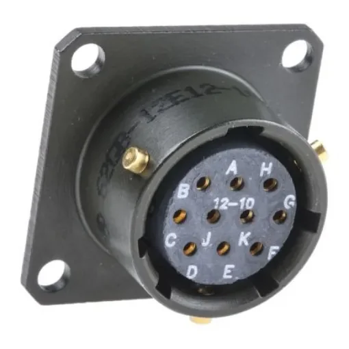 Amphenol Limited, 62GB 10 Way Box Mount MIL Spec Circular Connector ReceptacleOlive, Socket Contacts,Shell Size 12, - 62GB-12E12-10SN product image