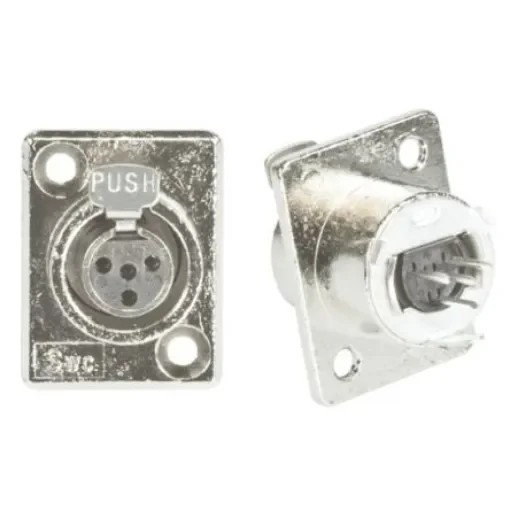 Switchcraft Panel Mount XLR Connector, Female, 125 V ac, 4 Way, Silver Plating - TY4F product image