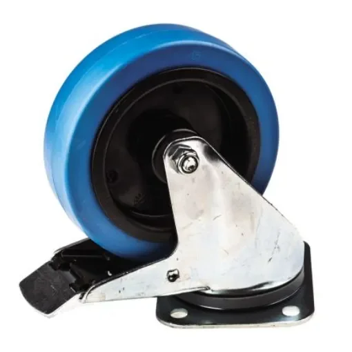 Tente Braked Swivel Castor Wheel, 250kg Capacity, 125mm Wheel - 3477UFR125P62BLUE product image