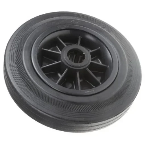 Tente Black Rubber Ageing Resistant Trolley Wheel, 205kg - PVR200/50X25LM58 product image
