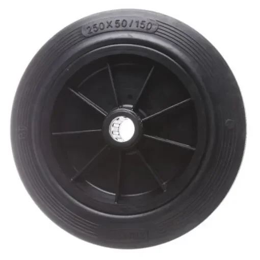 Tente Black Rubber Ageing Resistant Trolley Wheel, 250kg - PVR250-25LM58 product image
