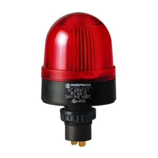 Werma EM 208 Series Red Flashing Beacon, 24 V dc, Panel Mount, Xenon Bulb, IP65 - 208.100.55 product image