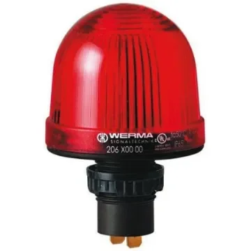 Werma EM 208 Series Red Flashing Beacon, 230 V ac, Built-in Mount, Xenon Bulb, IP65 - 208.100.68 product image