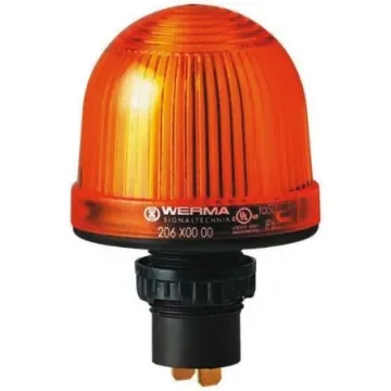 Werma EM 208 Series Yellow Flashing Beacon, 24 V dc, Panel Mount, Xenon Bulb - 208.300.55 product image
