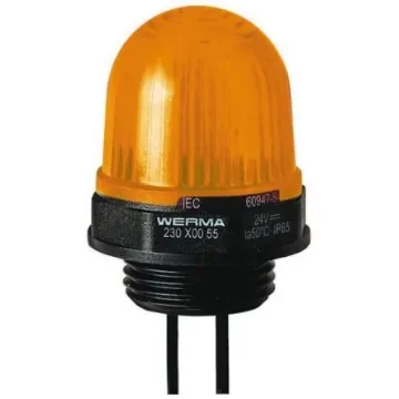Werma EM 230 Series Yellow Steady Beacon, 24 V dc, Panel Mount, LED Bulb, IP65 - 230.300.55 product image