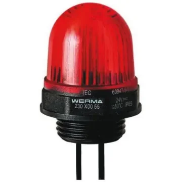 Werma EM 230 Series Red Steady Beacon, 230 V ac, Panel Mount, LED Bulb, IP65 - 230.100.68 product image