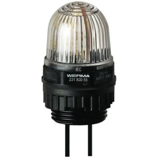 Werma EM 231 Series White Steady Beacon, 24 V dc, Built-in Mount, LED Bulb, IP65 - 231.400.55 product image