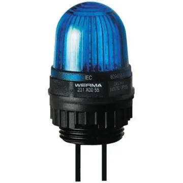 Werma EM 231 Series Blue Steady Beacon, 24 V dc, Panel Mount, LED Bulb, IP65 - 231.500.55 product image
