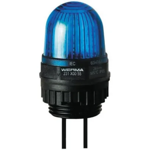 Werma EM 231 Series Blue Steady Beacon, 24 V dc, Panel Mount, LED Bulb, IP65 - 231.500.55 product image