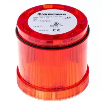Werma KombiSIGN 71 Series Red Steady Effect Beacon Unit, 24 V, LED Bulb, AC, DC, IP65 - 644.100.75 product image