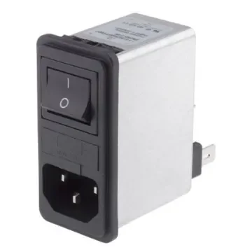 Schaffner,2A,250 V ac Male Snap-In IEC Filter 2 Pole FN285-2-06,Faston 1 Fuse product image