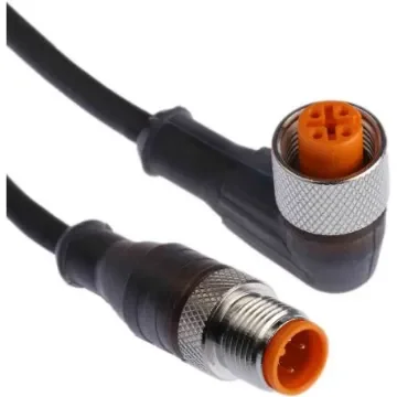 Lumberg Automation Right Angle Female 4 way M12 to Straight Male 4 way M12 Sensor Actuator Cable, 5m - RST 4-RKWT 4-225/5M product image