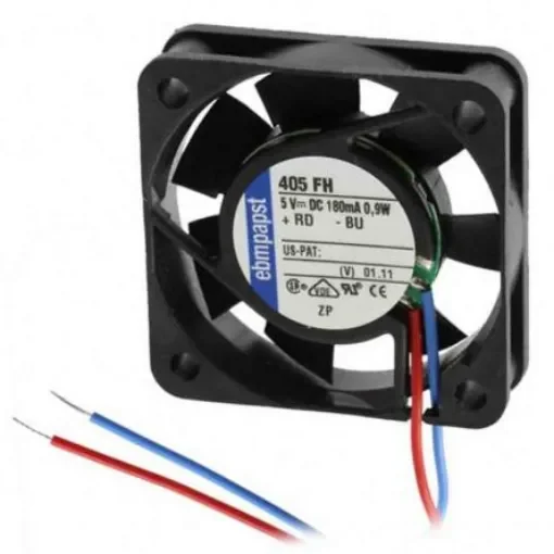 ebm-papst 400 F Series Axial Fan, 5 V dc, DC Operation, 9m³/h, 900mW, 180mA Max, 40 x 40 x 10mm - 405FH product image