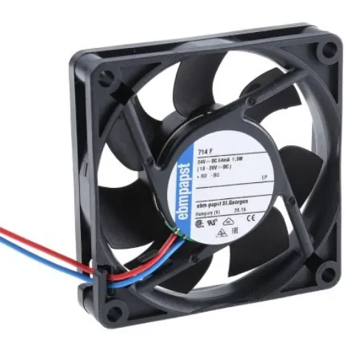ebm-papst 700 F Series Axial Fan, 24 V dc, DC Operation, 44m³/h, 1.5W, 63mA Max, 70 x 70 x 15mm - 714F product image