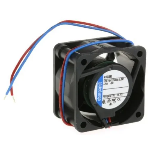 ebm-papst 400 Series Axial Fan, 12 V dc, DC Operation, 22m³/h, 3W, 250mA Max, 40 x 40 x 25mm - 412JH product image