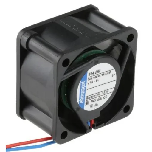 ebm-papst 400 Series Axial Fan, 24 V dc, DC Operation, 24m³/h, 3.6W, 150mA Max, 40 x 40 x 25mm - 414JHH product image