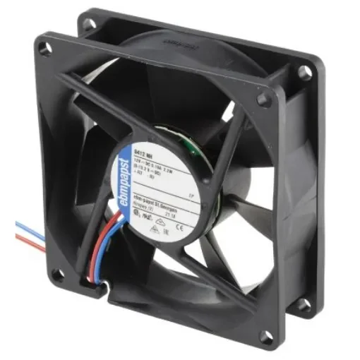 ebm-papst 8400 N Series Axial Fan, 12 V dc, DC Operation, 79m³/h, 2.1W, 180mA Max, 80 x 80 x 25mm - 8412NH product image