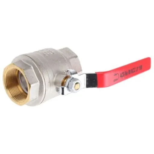 Sferaco Brass Full Bore, 2 Way, Ball Valve, Threaded, BSPP 38.1mm, 40bar Operating Pressure - 509008 product image