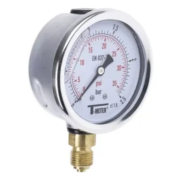 Sferaco G 1/4 Analogue Pressure Gauge 2.5bar Bottom Entry 63mm Outside Diameter - 1613003 product image