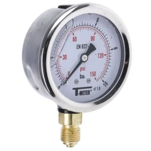 Sferaco G 1/4 Analogue Pressure Gauge 10bar Bottom Entry 63mm Outside Diameter - 1613006 product image