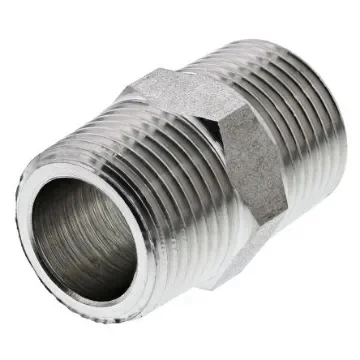 Legris Stainless Steel Pipe Fitting, Straight Hexagon Coupler, Male R 3/8in x Male R 3/8in - 1821 17 17 product image