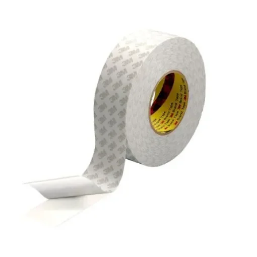3M 9080HL White Double Sided Paper Tape, 0.16mm Thick, 7.5 N/cm, Paper Backing, 25mm x 50m - 9080 TIS 25MMX50M product image