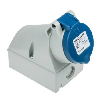 MENNEKES IP44 Blue Wall Mount 3P Right Angle Socket, Rated At 16A, 230 V - 101 product image