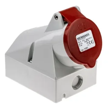 MENNEKES IP44 Red Wall Mount 4P 25 ° Industrial Power Socket, Rated At 16A, 400 V - 105 product image
