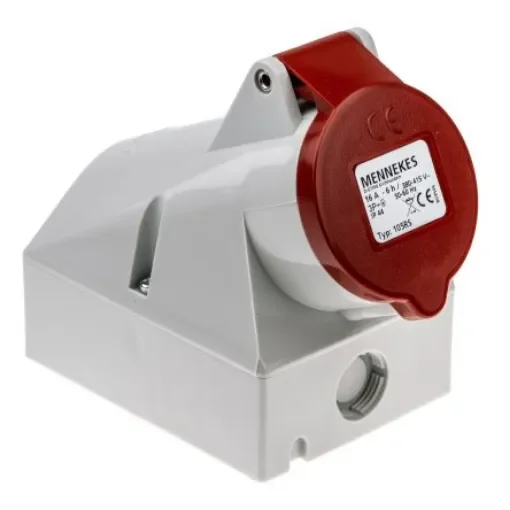 MENNEKES IP44 Red Wall Mount 4P 25 ° Industrial Power Socket, Rated At 16A, 400 V - 105 product image
