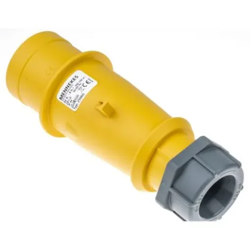 MENNEKES, AM-TOP IP44 Yellow Cable Mount 3P Industrial Power Plug, Rated At 32A, 110 V - 259RG product image