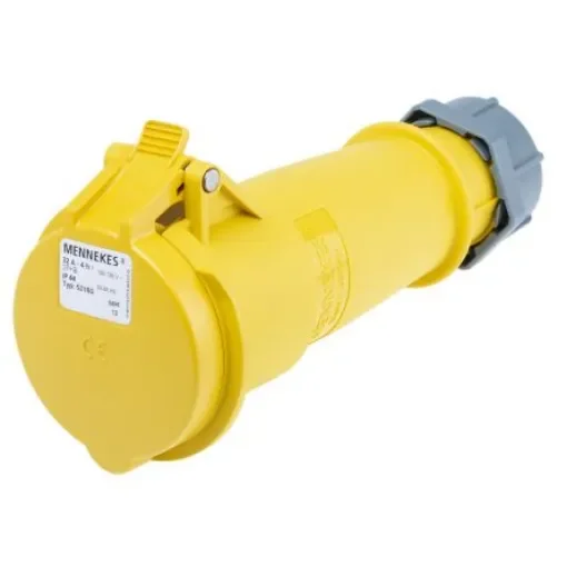 MENNEKES, AM-TOP IP44 Yellow Cable Mount 3P Industrial Power Socket, Rated At 32A, 110 V - 521RG product image