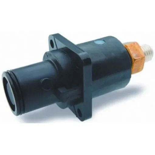 ITT Cannon, Veam Snaplock IP67 Black Panel Mount 1P Mains Connector Plug, Rated At 250A, 1.0 kV - SNPM-P-TP-BK product image
