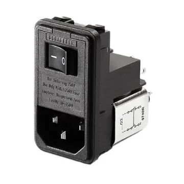 Schaffner,2A,250 V ac Male Snap-In IEC Filter FN380-2/21,Solder - FN380-2-21 product image