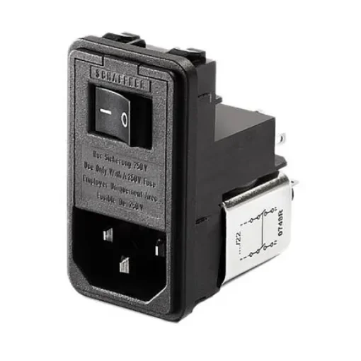 Schaffner,2A,250 V ac Male Snap-In IEC Filter FN380-2/21,Solder - FN380-2-21 product image