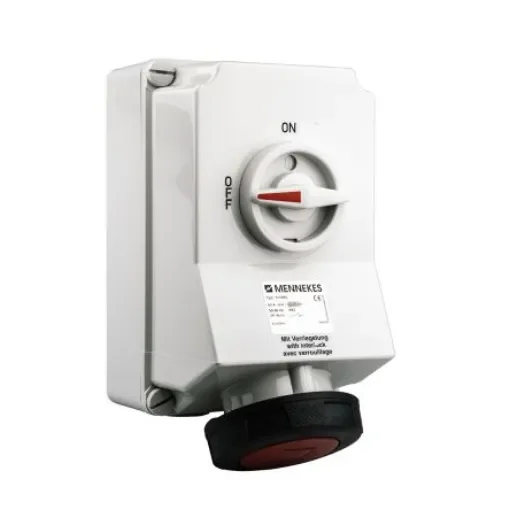 MENNEKES Switchable IP67 Industrial Interlock Socket 3PN+E, Earthing Position 6h, 63A, 400 V - 5113A product image
