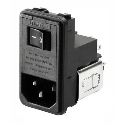 Schaffner,4A,250 V ac Male Panel Mount IEC Filter FN388-4/21,Solder - FN388-4-21 product image