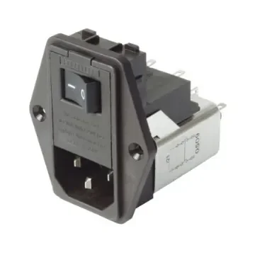 Schaffner,6A,250 V ac Male Panel Mount IEC Filter FN389B-6/21,Solder - FN389B-6-21 product image