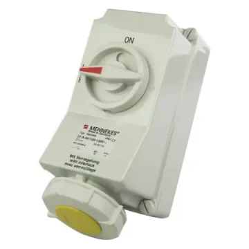 MENNEKES Switchable IP67 Industrial Interlock Socket 2P+E, 32A, 110 V - 5924A product image
